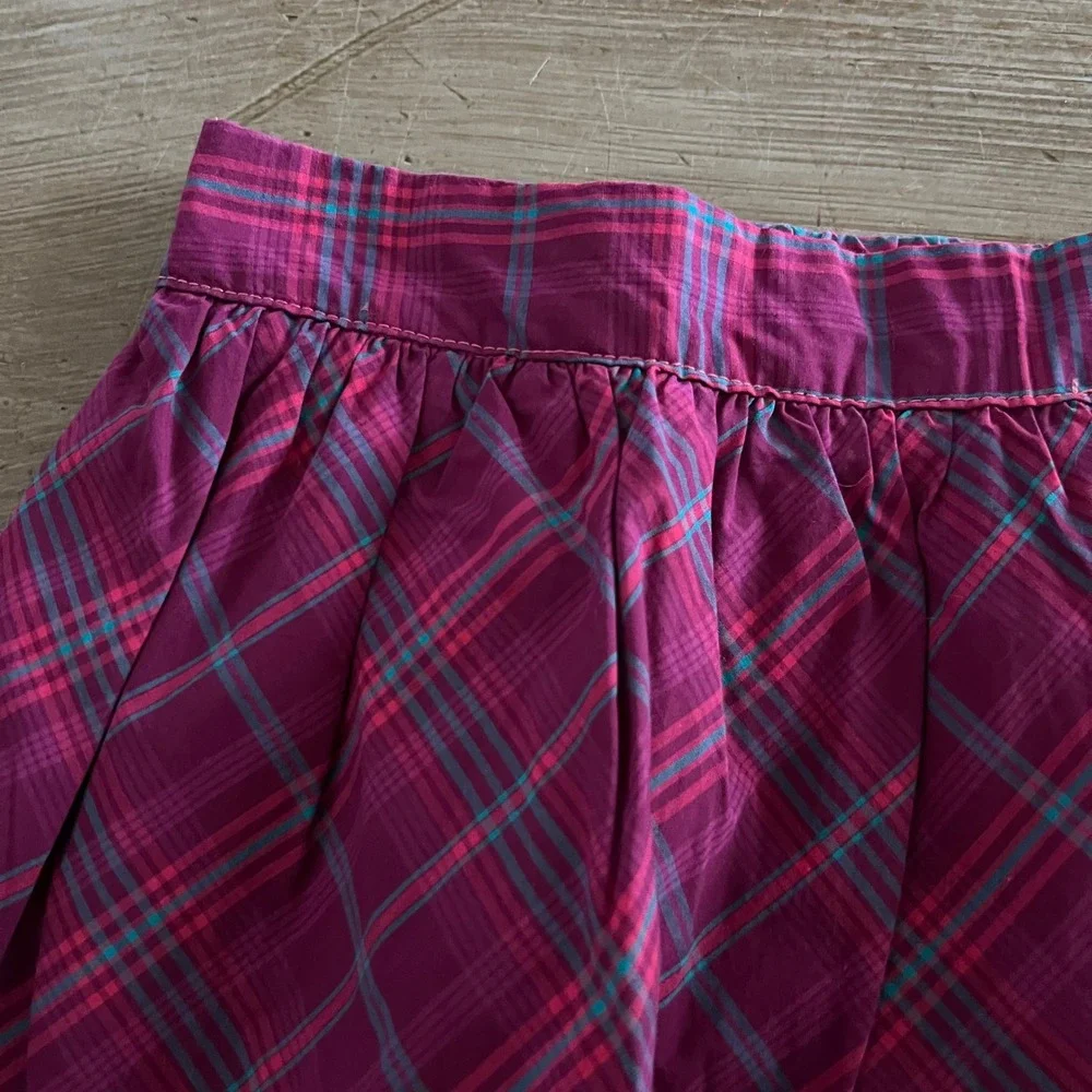 Matilda Jane Tinsley Skirt Womens XS Purple Plaid Cotton Velvet Tulle Trim Pink